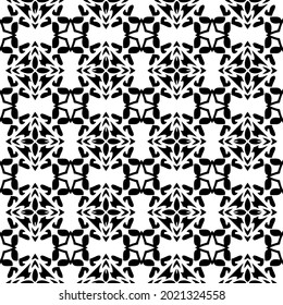 floral seamless pattern background.Geometric ornament for wallpapers and backgrounds. Black and white pattern.