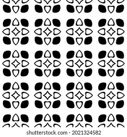 floral seamless pattern background.Geometric ornament for wallpapers and backgrounds. Black and white pattern.