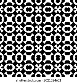 floral seamless pattern background.Geometric ornament for wallpapers and backgrounds. Black and white pattern.