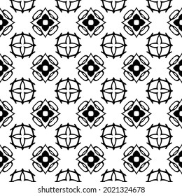 floral seamless pattern background.Geometric ornament for wallpapers and backgrounds. Black and white pattern.