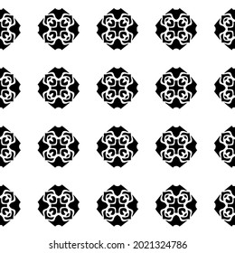 floral seamless pattern background.Geometric ornament for wallpapers and backgrounds. Black and white pattern.