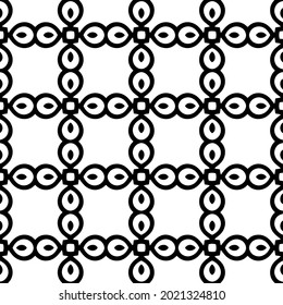 floral seamless pattern background.Geometric ornament for wallpapers and backgrounds. Black and white pattern.