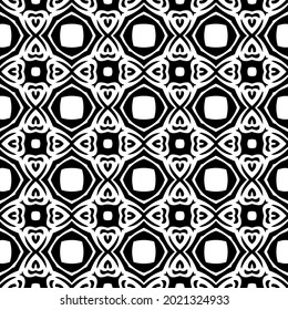 fondo de patrón sin costuras floral.Ornamento geométrico para fondos de paredes y fondos. Patrón blanco y negro.