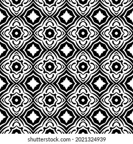 floral seamless pattern background.Geometric ornament for wallpapers and backgrounds. Black and white pattern.