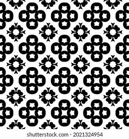 floral seamless pattern background.Geometric ornament for wallpapers and backgrounds. Black and white pattern.
