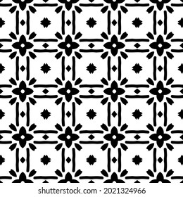 fondo de patrón sin costuras floral.Ornamento geométrico para fondos de paredes y fondos. Patrón blanco y negro.