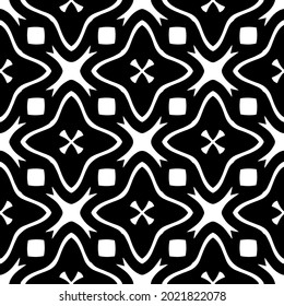 floral seamless pattern background.Geometric ornament for wallpapers and backgrounds. Black and white pattern.