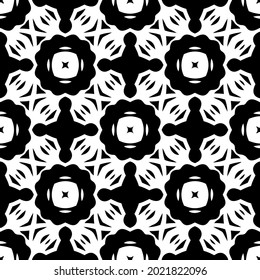 floral seamless pattern background.Geometric ornament for wallpapers and backgrounds. Black and white pattern.