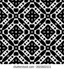 floral seamless pattern background.Geometric ornament for wallpapers and backgrounds. Black and white pattern.