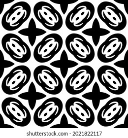 floral seamless pattern background.Geometric ornament for wallpapers and backgrounds. Black and white pattern.