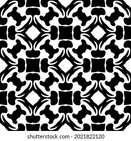 fondo de patrón sin costuras floral.Ornamento geométrico para fondos de paredes y fondos. Patrón blanco y negro.