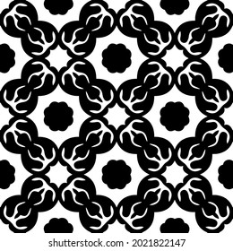 floral seamless pattern background.Geometric ornament for wallpapers and backgrounds. Black and white pattern.