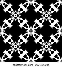 floral seamless pattern background.Geometric ornament for wallpapers and backgrounds. Black and white pattern.