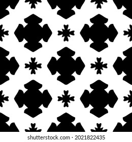 fondo de patrón sin costuras floral.Ornamento geométrico para fondos de paredes y fondos. Patrón blanco y negro.