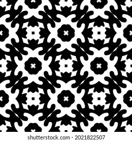 floral seamless pattern background.Geometric ornament for wallpapers and backgrounds. Black and white pattern.