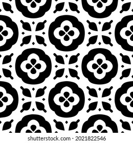 fondo de patrón sin costuras floral.Ornamento geométrico para fondos de paredes y fondos. Patrón blanco y negro.