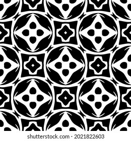 fondo de patrón sin costuras floral.Ornamento geométrico para fondos de paredes y fondos. Patrón blanco y negro.