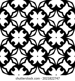 floral seamless pattern background.Geometric ornament for wallpapers and backgrounds. Black and white pattern.