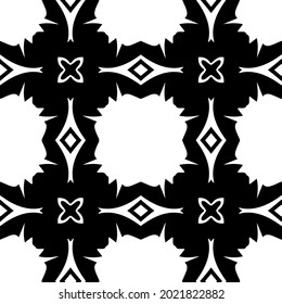 floral seamless pattern background.Geometric ornament for wallpapers and backgrounds. Black and white pattern.