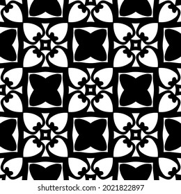 floral seamless pattern background.Geometric ornament for wallpapers and backgrounds. Black and white pattern.
