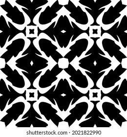 fondo de patrón sin costuras floral.Ornamento geométrico para fondos de paredes y fondos. Patrón blanco y negro.