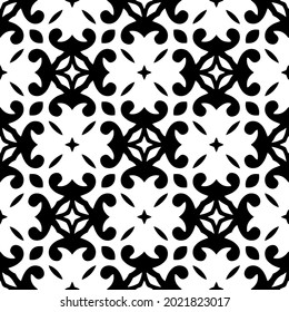 fondo de patrón sin costuras floral.Ornamento geométrico para fondos de paredes y fondos. Patrón blanco y negro.