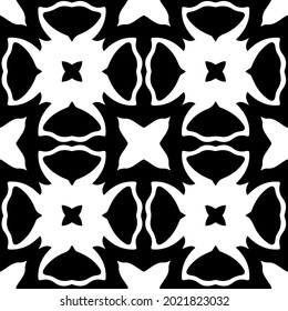 fondo de patrón sin costuras floral.Ornamento geométrico para fondos de paredes y fondos. Patrón blanco y negro.