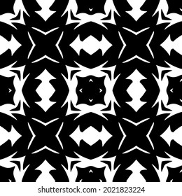 fondo de patrón sin costuras floral.Ornamento geométrico para fondos de paredes y fondos. Patrón blanco y negro.