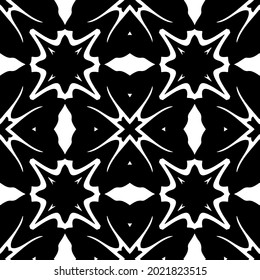 fondo de patrón sin costuras floral.Ornamento geométrico para fondos de paredes y fondos. Patrón blanco y negro.