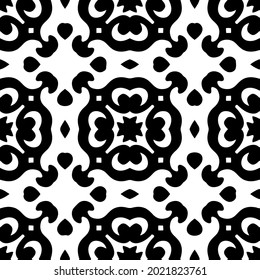 fondo de patrón sin costuras floral.Ornamento geométrico para fondos de paredes y fondos. Patrón blanco y negro.