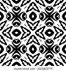 floral seamless pattern background.Geometric ornament for wallpapers and backgrounds. Black and white pattern.