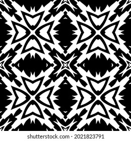 floral seamless pattern background.Geometric ornament for wallpapers and backgrounds. Black and white pattern.