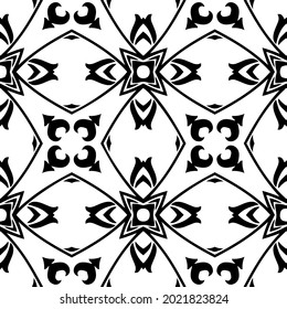 fondo de patrón sin costuras floral.Ornamento geométrico para fondos de paredes y fondos. Patrón blanco y negro.