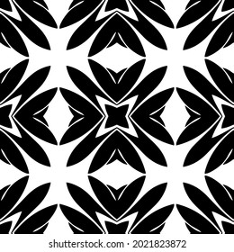 floral seamless pattern background.Geometric ornament for wallpapers and backgrounds. Black and white pattern.