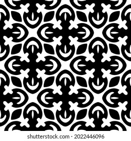 
floral seamless pattern background.Geometric ornament for wallpapers and backgrounds. Black and white pattern.