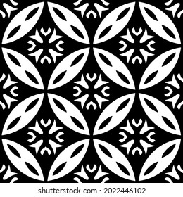 
floral seamless pattern background.Geometric ornament for wallpapers and backgrounds. Black and white pattern.