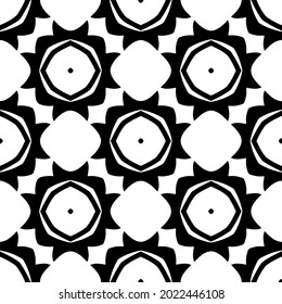 
floral seamless pattern background.Geometric ornament for wallpapers and backgrounds. Black and white pattern.