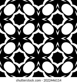
floral seamless pattern background.Geometric ornament for wallpapers and backgrounds. Black and white pattern.