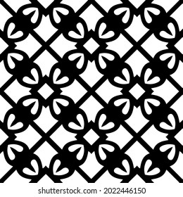 
floral seamless pattern background.Geometric ornament for wallpapers and backgrounds. Black and white pattern.
