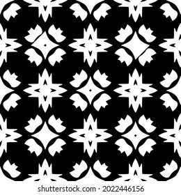 
floral seamless pattern background.Geometric ornament for wallpapers and backgrounds. Black and white pattern.