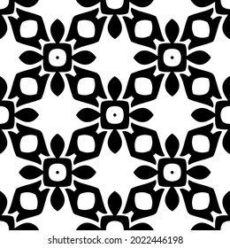 
floral seamless pattern background.Geometric ornament for wallpapers and backgrounds. Black and white pattern.