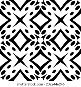 fondo de patrón sin costuras floral.Ornamento geométrico para fondos de paredes y fondos. Patrón blanco y negro.

