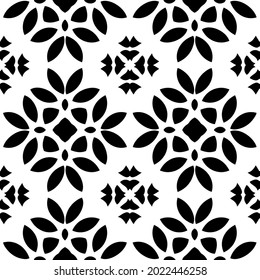 fondo de patrón sin costuras floral.Ornamento geométrico para fondos de paredes y fondos. Patrón blanco y negro.

