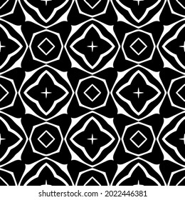 
floral seamless pattern background.Geometric ornament for wallpapers and backgrounds. Black and white pattern.