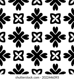 
fondo de patrón sin costuras floral.Ornamento geométrico para fondos de paredes y fondos. Patrón blanco y negro.