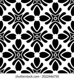 
floral seamless pattern background.Geometric ornament for wallpapers and backgrounds. Black and white pattern.