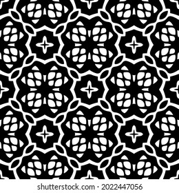 
floral seamless pattern background.Geometric ornament for wallpapers and backgrounds. Black and white pattern.