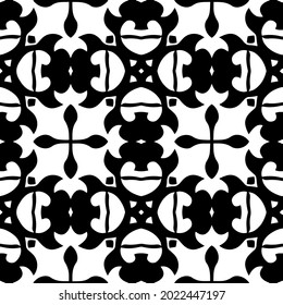 floral seamless pattern background.Geometric ornament for wallpapers and backgrounds. Black and white pattern.

