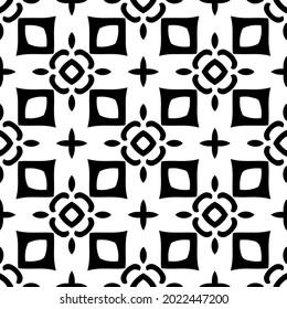 
floral seamless pattern background.Geometric ornament for wallpapers and backgrounds. Black and white pattern.