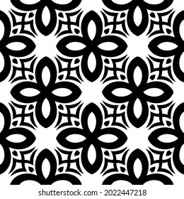 
floral seamless pattern background.Geometric ornament for wallpapers and backgrounds. Black and white pattern.